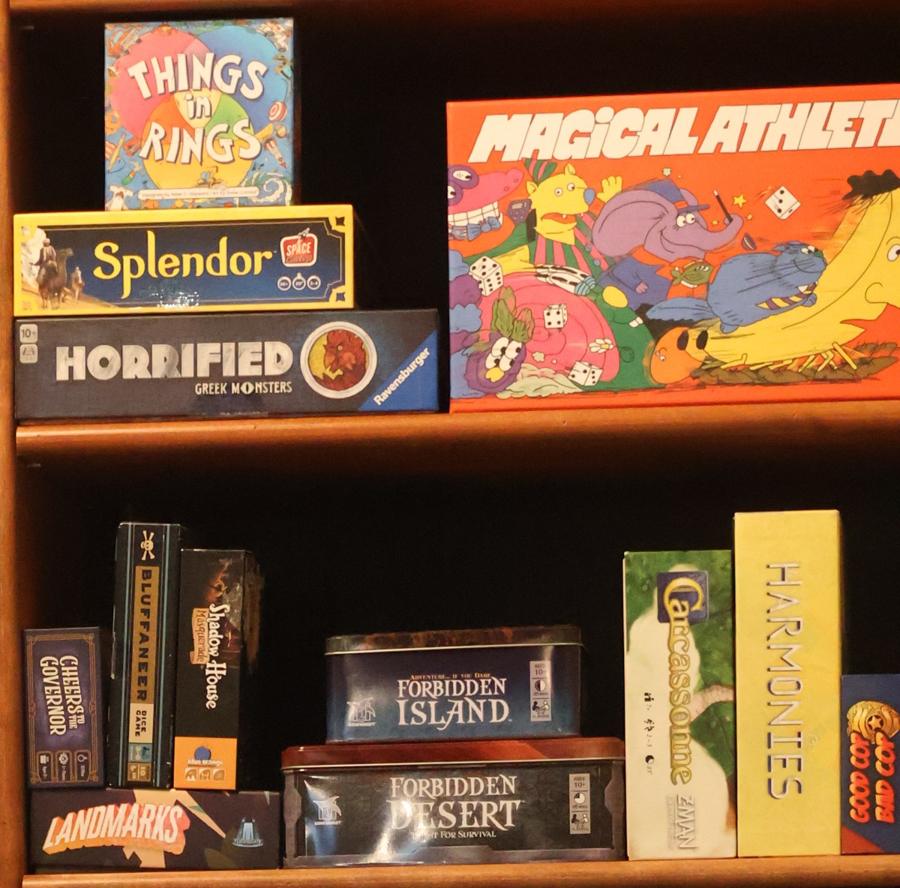 Splendor, Horrified, Forbidden Island, Carcassonne, and more on the Vault shelves