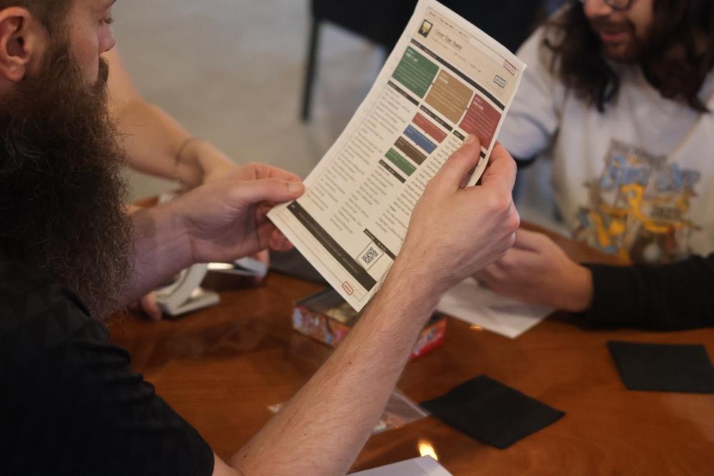 Guests reading a game guide