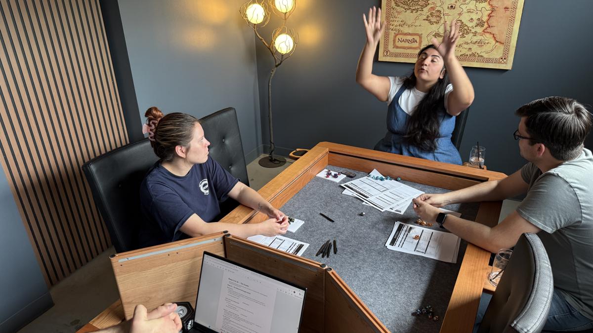 Players at a King's Quest session in the RPG room at The Board Game Vault
